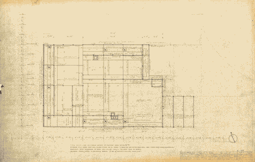 Image for Architettura ospedaliera. Lovell Health House, LA. Dettagli struttura del tetto. Annotazioni manoscritte