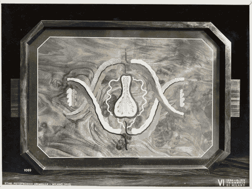 Image for VI Triennale - Sezione dell'E.N.A.P.I. - Mobili di legno - Vassoio di legno intarsiato