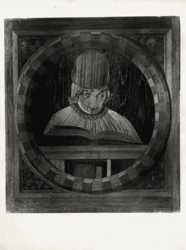 Image for IX Triennale - Studi sulle proporzioni - Pannello intarsiato di Cristoforo da Lendinara con uomo in atto di leggere