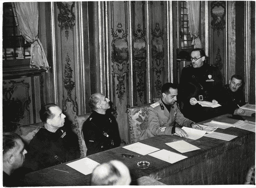 Image for VII Triennale - Seduta d'insediamento del Consiglio d'Amministrazione - Gian Giacomo Gallarati Scotti - Giuseppe Bottai - Giuseppe Bianchini - Carlo Alberto Felice