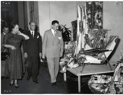 Image for X Triennale - Visita del Ministro dell'industria e del commercio on. Bruno Villabruna - Tommaso Ferraris - Fernanda Wittgens - Ugo Zanchetta