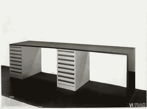 Image for VI Triennale - Padiglione nel parco Sempione. Mostra dell'abitazione - Alloggio n. 3: tipo di alloggio per tre persone - Scrivania a elementi componibili