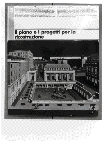 Image for XVI Triennale - Secondo ciclo - Catasto del disegno - Giuseppe de Finetti, progetti 1920-1951 - Pannello con piano e progetti per la ricostruzione