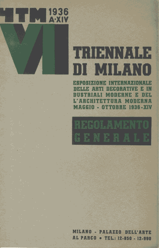 Image for Opuscolo del "Regolamento generale", 15 pagine, con logo di Mario Sironi in copertina. La copertina è di colore grigio