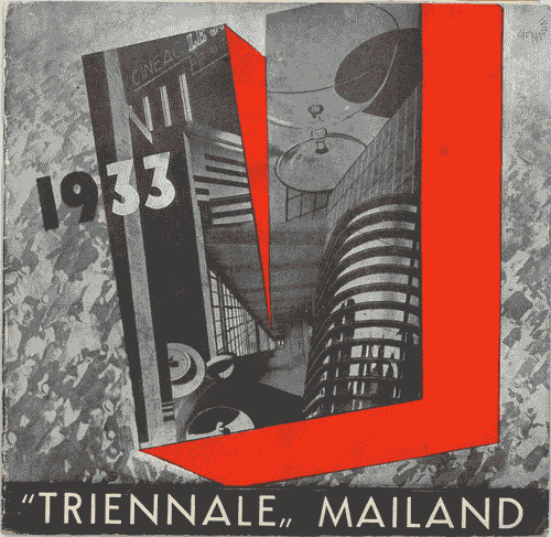 Image for Opuscolo "V Triennale di Milano 1933", 32 pagine illustrate in bianco e nero, coperina con fotomontaggio di Giacinto Mondaini