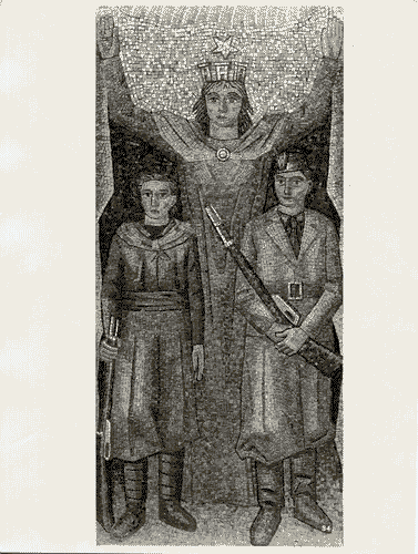 Image for VI Triennale - Mostra delle Scuole d'arte - Istituti e Scuole d'arte dello Stato - Mosaico "Milizia fascista", particolare del mosaico "Italia armata"