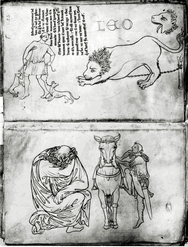 Image for IX Triennale - Studi sulle proporzioni - Riproduzione di una pagina appartenente al manoscritto membranaceo "Album de dessins" di Villard de Honnecourt