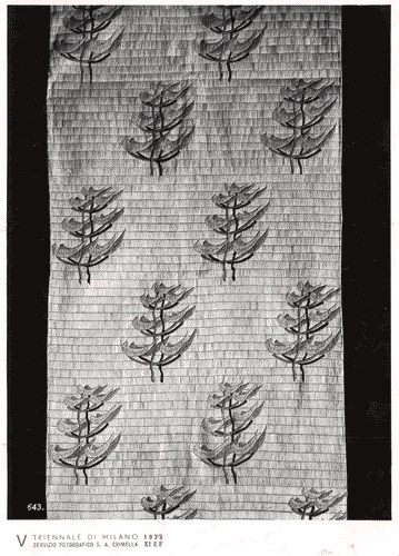 Image for V Triennale - Arti decorative e industriali - Sala dell'E.N.A.P.I. - Mobili di vimini-paglia-raphia - Tappeti in ricamo di raphia