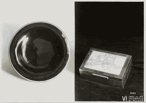 Image for VI Triennale - Mostra delle Scuole d'arte - Istituti e Scuole d'arte dello Stato - Piatto in rame e scatola d'argento