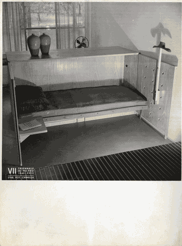 Image for VII Triennale - Mostra dei criteri della casa d'oggi - Locale di studio e soggiorno di Giulio Minoletti - Letto a scomparsa