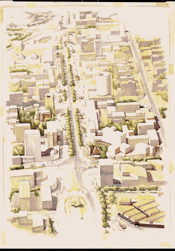 Image for XVII Triennale - Le città del mondo e il futuro delle metropoli - Partecipazioni internazionali - Sezione Etiopia - Veduta prospettica dell'area pedonale proposta per Churchill road ad Addis Abeba