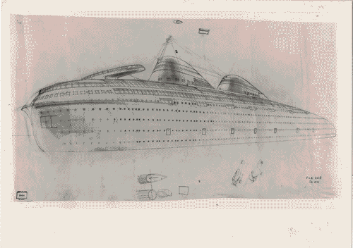 Image for La città temporanea - Navi - Disegno del transatlantico Horizons del 1937