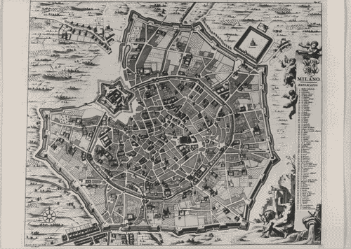 Image for Le città immaginate - Un viaggio in Italia. Sezione storica - Milano (o degli ideali pasticciati) - Incisione della città di Milano di Daniel Stoopendal del XVIII secolo