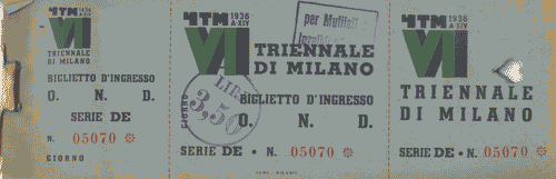 Image for Blocchetto di biglietti d'ingresso, serie DE, di colore verde, con logo di Mario Sironi