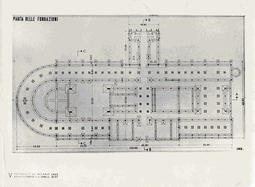 Image for Palazzo dell'Arte - Disegni di progetto - Pianta delle fondazioni