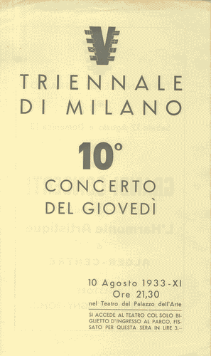 Image for Pieghevole del "decimo Concerto del Giovedì",con logo di Mario Sironi