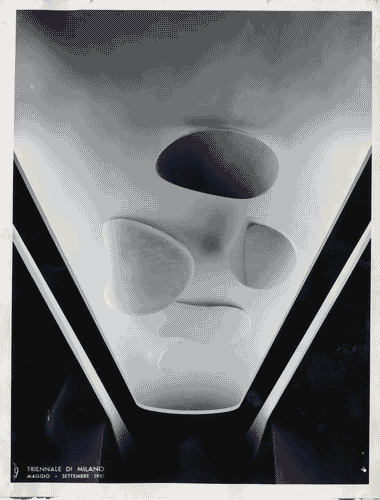 Image for IX Triennale - Palazzo dell'Arte - Vestibolo d'ingresso - Scultura "Forme" di Umberto Milani sul soffitto