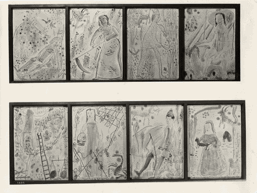 Image for VI Triennale - Mostra delle Scuole d'arte - Istituto Superiore per le industrie artistiche di Monza - Formelle graffite e colorate "I dodici mesi" di Salvatore Fancello