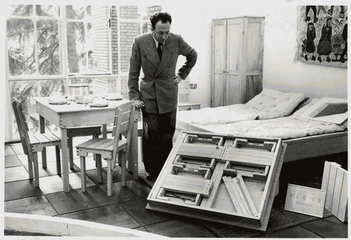 Image for VIII Triennale - Sezioni estere - Svizzera - Letti, tavolo e sedie componibili