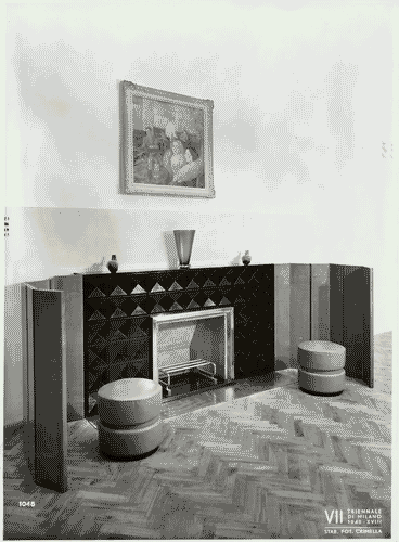 Image for VII Triennale - Galleria dell'arredamento - Prima parte - Camino in ebano nero del Belgio di Gio Dazzi