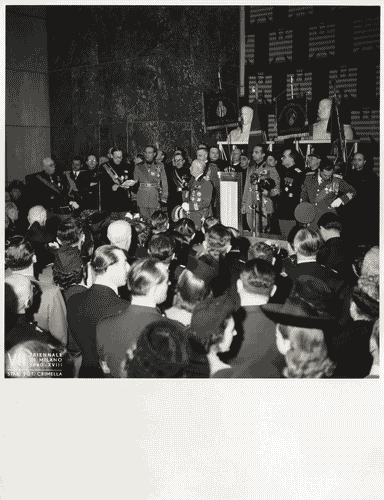 Image for VII Triennale - Inaugurazione - Re d'Italia, Vittorio Emanuele III di Savoia - Discorso del presidente della Triennale Giuseppe Bianchini - Vittorio Emanuele di Savoia, conte di Torino - Giuseppe Bottai