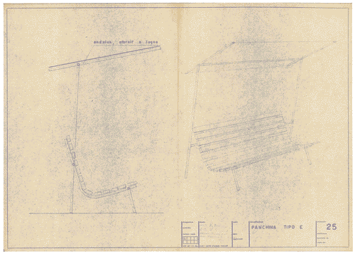 Image for Parco. Sistemazione di panchine e lampioni. Panchina tipo E