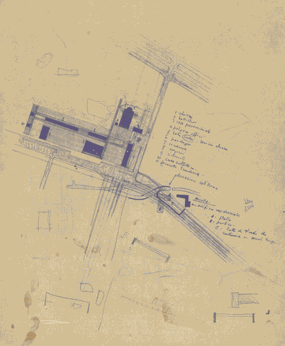 Image for Studio planimetrico del centro civico con indicazione degli edifici