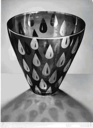 Image for XI Triennale - Sezione della Cecoslovacchia - Vaso soffiato di cristallo con decorazioni corrose all'acido