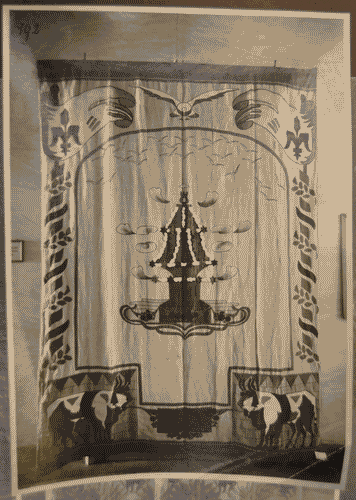 Image for I Biennale - Espositori lombardi - Sala di Francesco Dal Pozzo - Tenda di seta ricamata