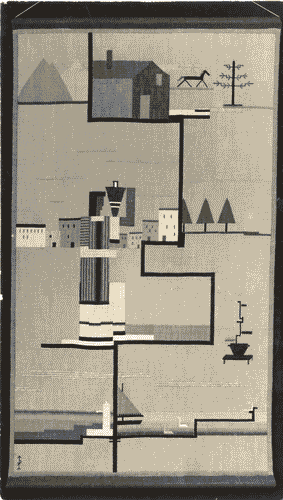 Image for IV Triennale - Galleria dei tessuti - Pannello in lana "Vita semplice" di Anita Pittoni