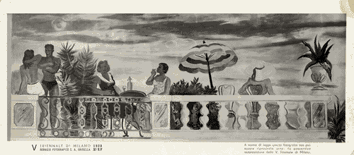 Image for V Triennale - Arti decorative e industriali - La Strada-Mostra d'ambienti moderni - Pittura murale "Bagni di mare" di Enrico Paulucci