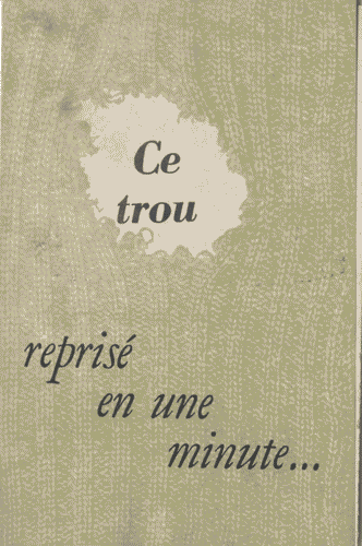 Image for Pieghevole di "Ce trou. Reprisé en une minute…"