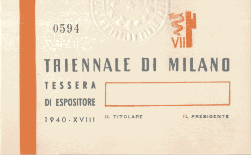 Image for Tessera di espositore, con logo di Enrico Ciuti e timbro a secco