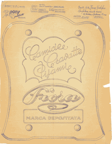 Image for Bozzetto per insegna pubblicitaria "Camicie cravatte pijami Fiora"