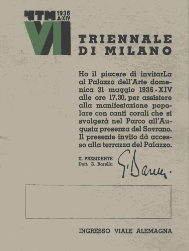 Image for Invito alla visita del Maresciallo d'Italia Pietro Badoglio, con logo di Mario Sironi