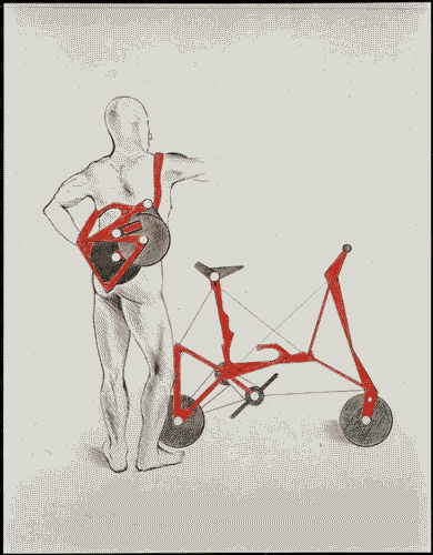 Image for XVIII Triennale - Interventi complementari - Il veicolo minimo. Bicicletta pieghevole ultraleggera - Disegno del progetto