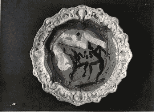 Image for IX Triennale - Sezione della Ceramica - Piatto in ceramica oro e grigia di Lucio Fontana