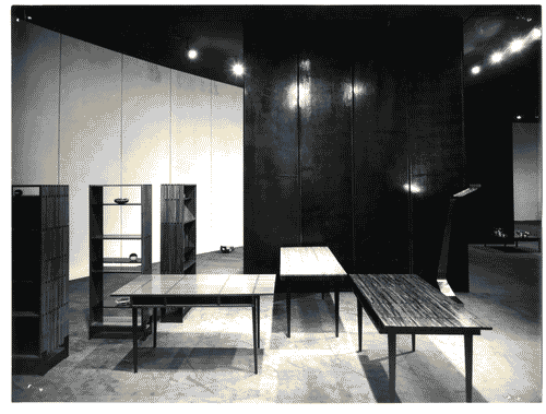 Image for XI Triennale - Sezione del Belgio - Tavole e scaffali in legno e metallo -Jules Wabbes