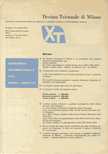 Image for Pieghevole del Concorso internazionale per mobili imbottiti