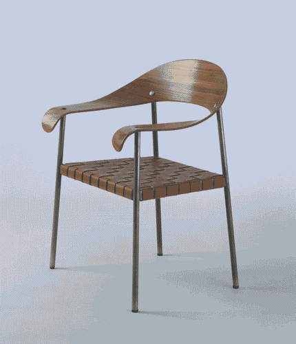 Image for Poltroncina con schienale in compensato curvato