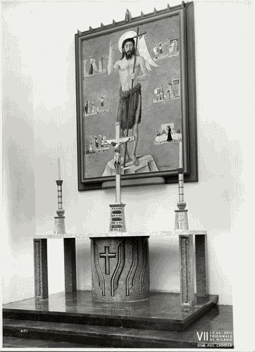 Image for Altare e tempera con la storia di San Giovanni Battista nella mostra dell'arte sacra