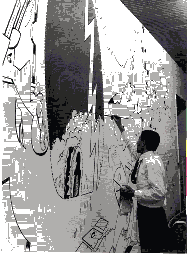 Image for XIII Triennale - Momenti di tempo libero - I trasporti - Dipinto "La congestione del traffico" - Adami Valerio