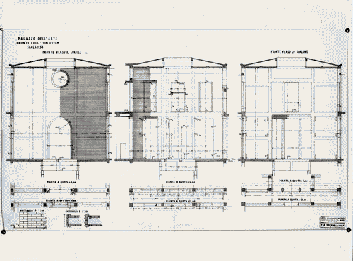 Image for Palazzo dell'Arte - Disegni di progetto - Particolare costruttivo dell'attacco della muratura in clinker delle pareti dell'impluvium