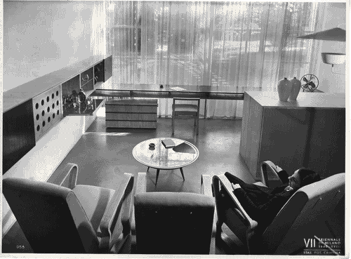 Image for VII Triennale - Mostra dei criteri della casa d'oggi - Locale di studio e soggiorno di Giulio Minoletti