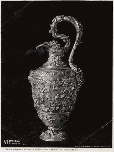 Image for VI Triennale - Mostra dell'antica oreficeria italiana - Vetrina XXI. Oreficerie profane del rinascimento - Caraffa con le imprese di Megollo Lercaro