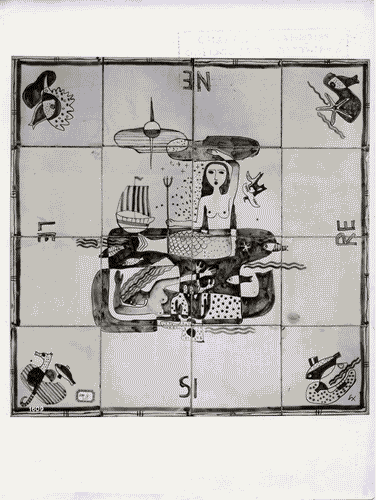 Image for V Triennale - Arti decorative e industriali - Ceramiche - Pannello di piastrelle "Le sirene"
