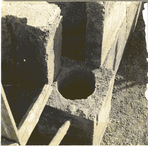 Image for IX Triennale - Quartiere sperimentale della Triennale di Milano (QT8) - Casa a quattro piani con sistema costruttivo Ciarlini - Plinto di calcestruzzo per fondazione