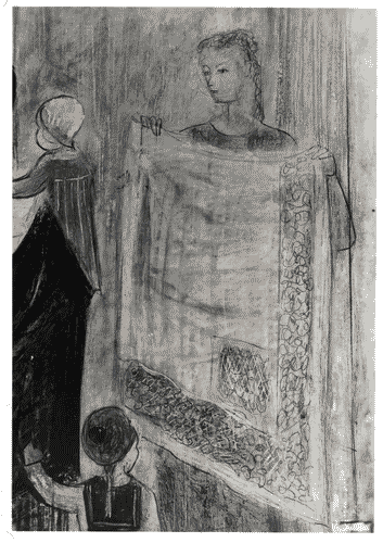 Image for VII Triennale - Mostra dei tessuti e dei ricami - Sezione dei merletti e dei ricami - Studio per la pittura murale "Le donne italiane al lavoro" di Gian Giacomo Dal Forno