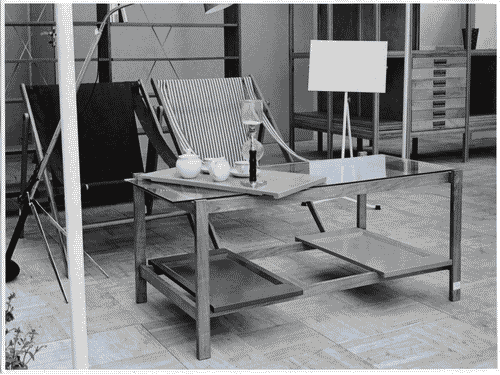 Image for VIII Triennale - Arredamento - Seconda parte. Mobili singoli composti in alloggi - Alloggio 6 - Tavolino - Anna Castelli Ferrieri - Poltrona - MarcoZanuso