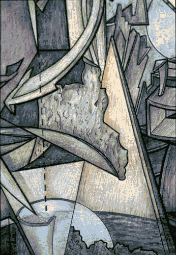 Image for XVIII Triennale - Partecipazioni internazionali - Stati Uniti d'America. The School of the Art Institute of Chicago - Thomas Lehn, "Rito d'iniziazione", inchiostro e matita colorata, particolare